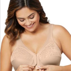 NEW Glamorise MAGIC LIFT Bra 42B Front-Close Blush Beige NEW